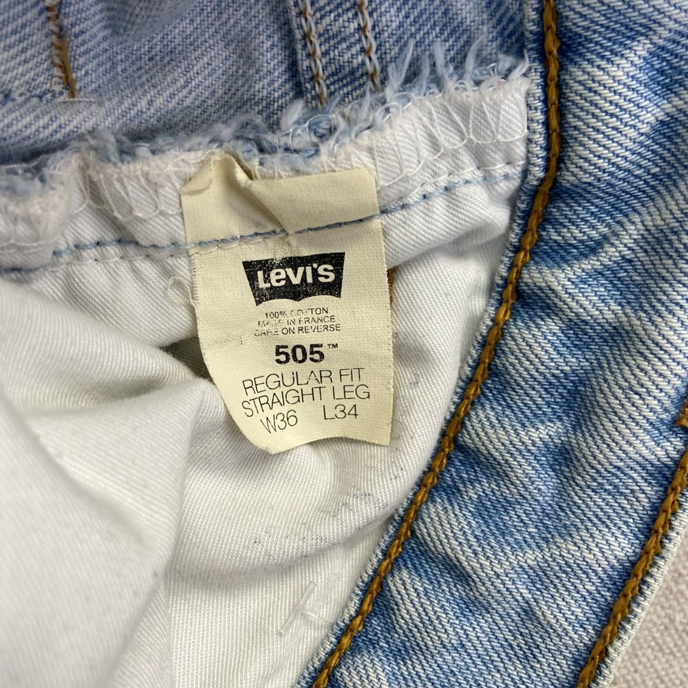 Vintage Levis 505 Jeans Mens 36 x 34 Denim Regular Fit Straight Leg Y2k - Picture 4 of 12